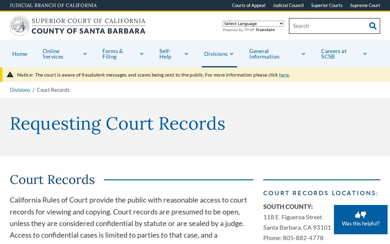 Goleta people search court records request and public terminal options