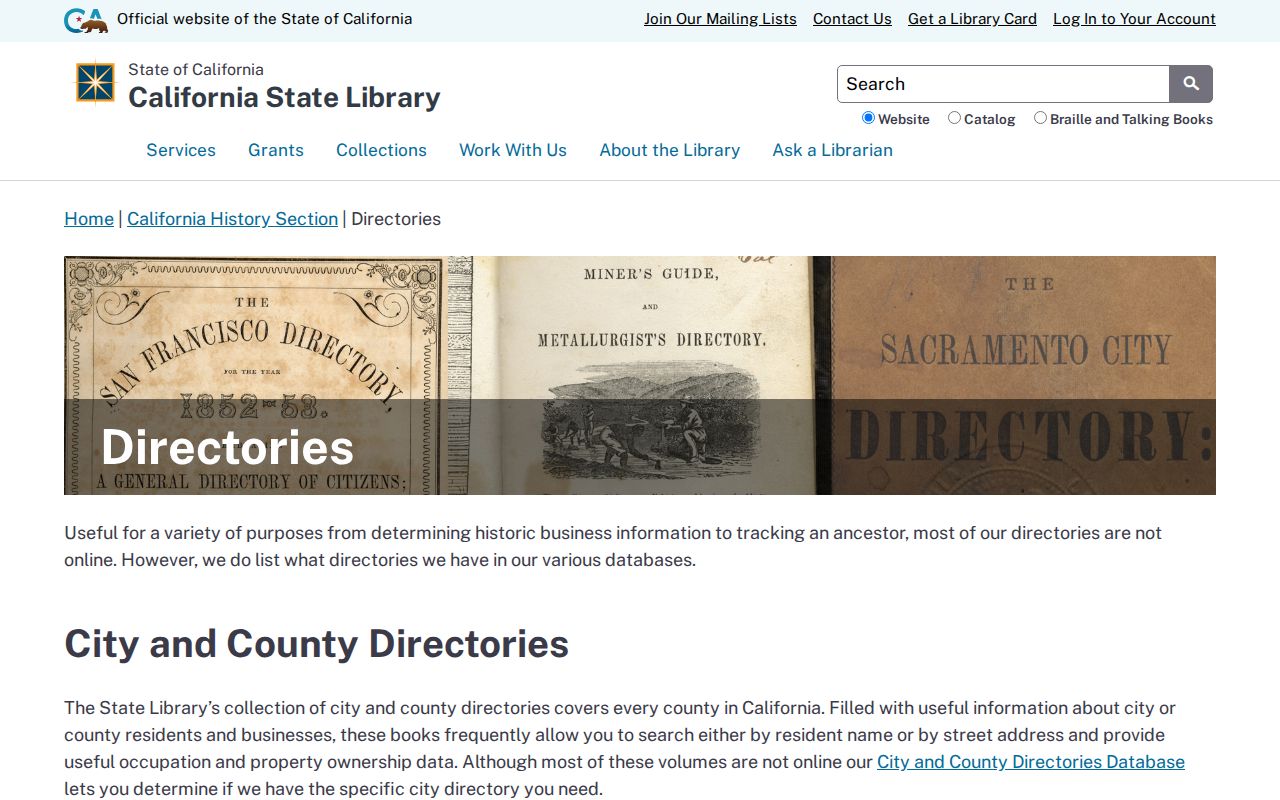 Goleta people directories through the California State Library