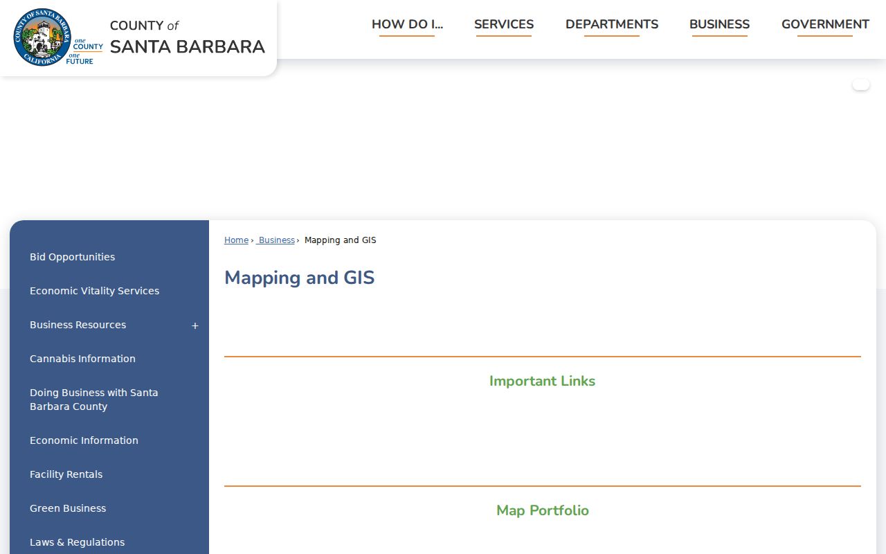 Goleta public records mapping and GIS resources from Santa Barbara County