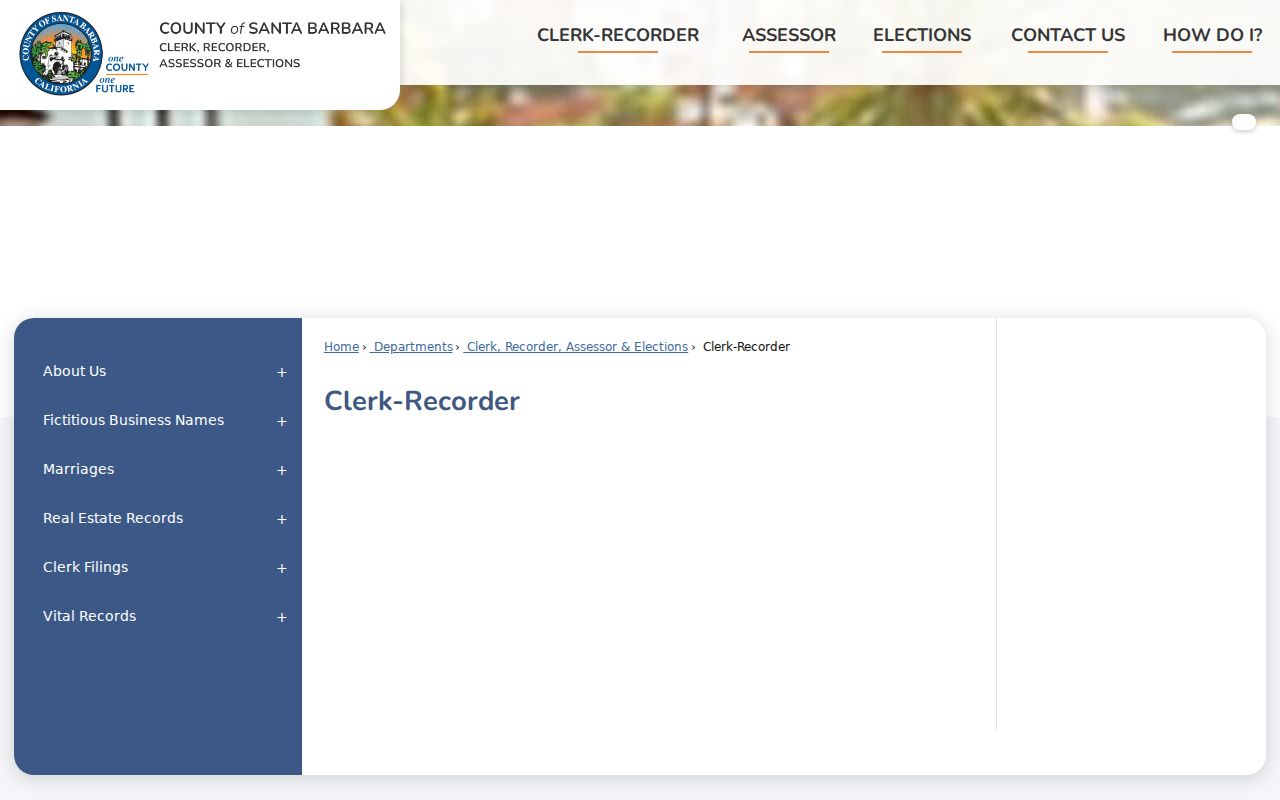 Goleta public records services at the Santa Barbara County Clerk-Recorder